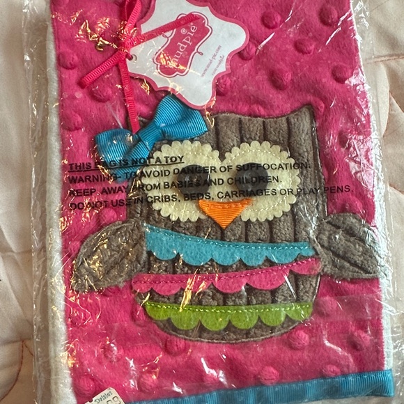Mud Pie Other - Mudpie Pink Owl Baby Burp cloth